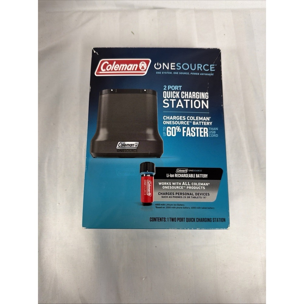 COLEMAN OneSource‎ 2-Port Quick Charging Battery Station New